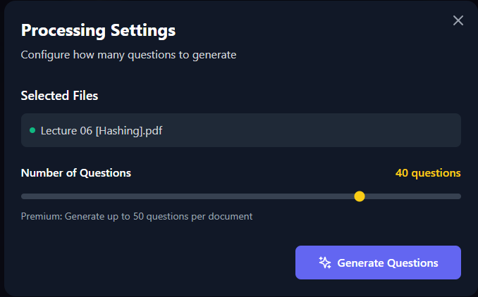 Upload & Generate Questions